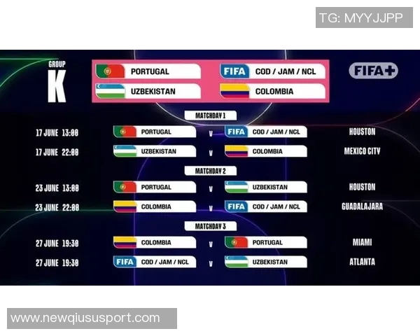 世界杯K组最后一轮对决葡萄牙将在6月28日迎战哥伦比亚